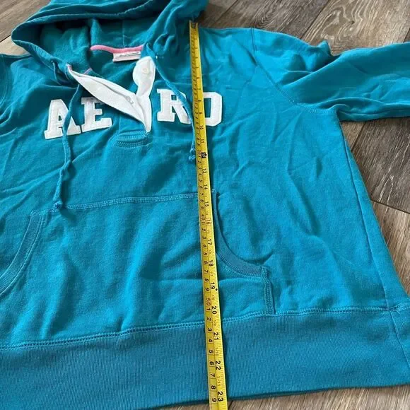 Aeropostale Vintage Y2K Blue Pullover Hooded Sweatshirt - Picture 9 of 9